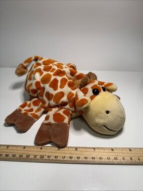 Dream Plush Giraffe Stuffed Animal puppet- Orange and Cream